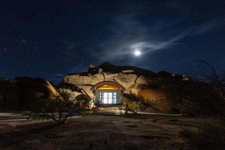 Moon rising over Spitzkoppe Lodge, Namibia